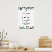 Eukalyptus floral Modernes Begrüßungszeichen Poster (Küche)