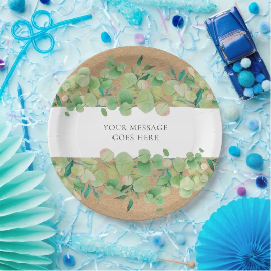 Eukalyptus Floral Pappteller (Party)