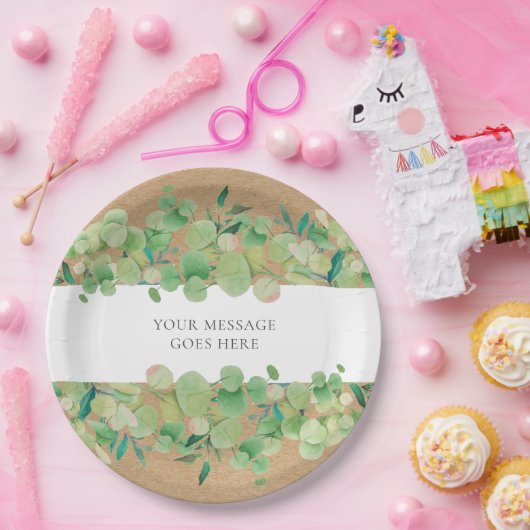 Eukalyptus Floral Pappteller (Party)