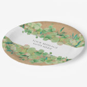 Eukalyptus Floral Pappteller (Schrägansicht)