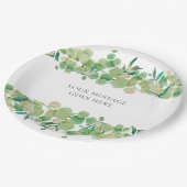 Eukalyptus Floral Pappteller (Schrägansicht)