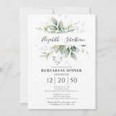 Eukalyptus Floral Probe Abendessen Einladung (Vorderseite)