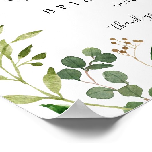 Eukalyptus Floral Probe Dinner Begrüßung Poster (Ecke)