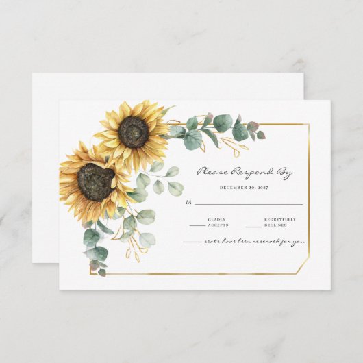 Eukalyptus floral RSVP karte (Vorne/Hinten)