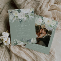 Eukalyptus Floral Sage Green Rett Date Card