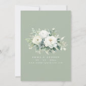 Eukalyptus Floral Sage Green Wedding Einladung (Rückseite)