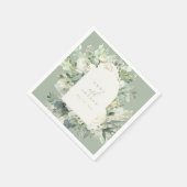 Eukalyptus Floral Sage Green Wedding Serviette (Ecke)