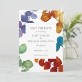 Eukalyptus floral save the date (Stehend Vorderseite)
