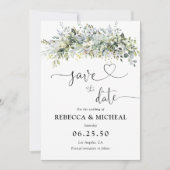 Eukalyptus Floral Save the Date (Vorderseite)