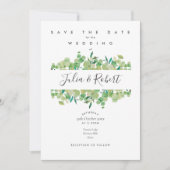 Eukalyptus Floral Save the Date Einladung (Vorderseite)