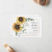 Eukalyptus floral Save the Date Mitteilungskarte (Vorderseite/Rückseite Beispiel)