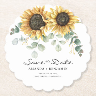 Eukalyptus floral Save the Date Untersetzer