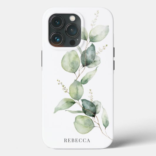Eukalyptus floral Script Sukkulente Grüne Case-Mate iPhone Hülle (Rückseite)