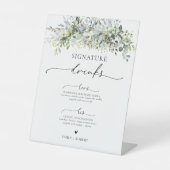 Eukalyptus Floral Signature Drinks unterzeichnen Sockelschild (Vorderseite)
