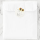 Eukalyptus Floral Sunflower Brautparty Runder Aufkleber (Tasche)