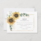 Eukalyptus Floral Sunflower Geometric RSVP Karte (Vorderseite)