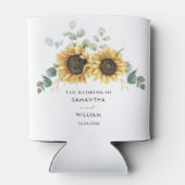Eukalyptus Floral Sunflower Moderne Hochzeit Dosenkühler (Rückseite)