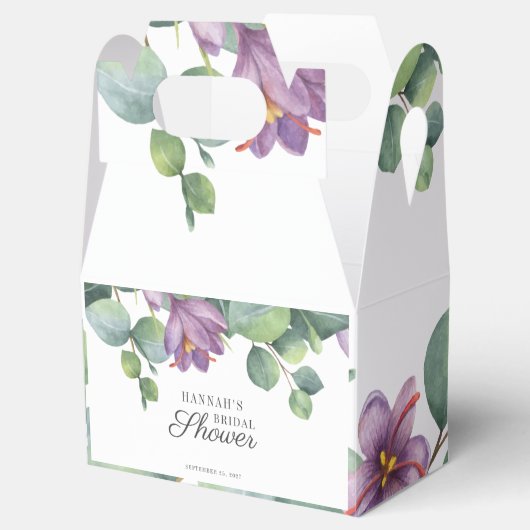 Eukalyptus Floral Watercolor Script-Brautparty Geschenkschachtel (Geöffnet)