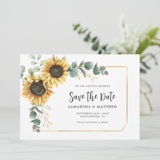 Eukalyptus floral Website QR Code Save The Date (Stehend Vorderseite)