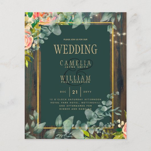 Eukalyptus FLORAL WEDD Rustic Lace INVI Flyer (Vorne)