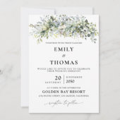 Eukalyptus Floral Wedding Ceremony Einladung (Vorderseite)