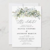 Eukalyptus Floral Wedding Ceremony Einladung (Vorderseite)