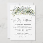 Eukalyptus Floral Wedding Ceremony Einladung (Vorderseite)