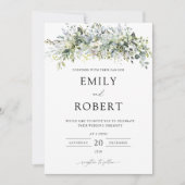 Eukalyptus Floral Wedding Ceremony Einladung (Vorderseite)