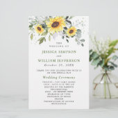 Eukalyptus Floral Wedding Ceremony Program (Stehend Vorderseite)
