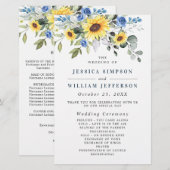 Eukalyptus Floral Wedding Ceremony Program (Vorne/Hinten)