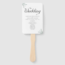 Eukalyptus Floral Wedding Ceremony Program Fächer