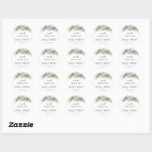 Eukalyptus Floral Wedding Classic Round Sticker (Blatt)