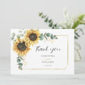 Eukalyptus floral Wedding Dankeskarte (Stehend Vorderseite)