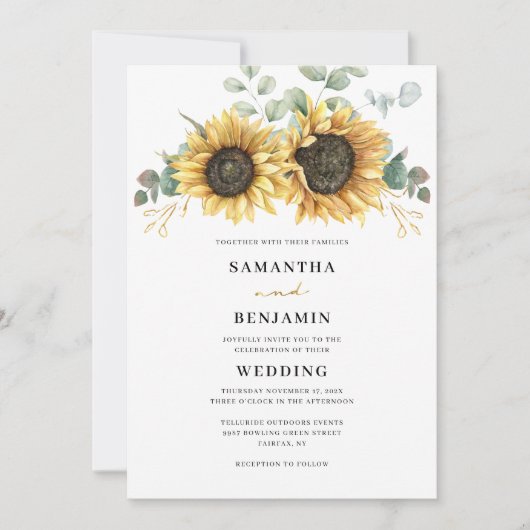 Eukalyptus floral Wedding Einladung (Vorderseite)