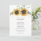 Eukalyptus floral Wedding Einladung (Stehend Vorderseite)