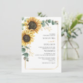 Eukalyptus floral Wedding Einladung (Stehend Vorderseite)