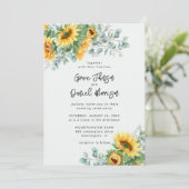 Eukalyptus floral Wedding Einladung (Stehend Vorderseite)