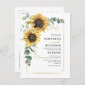 Eukalyptus floral Wedding Einladungspostkarte (Vorne/Hinten)