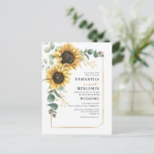 Eukalyptus floral Wedding Einladungspostkarte (Stehend Vorderseite)