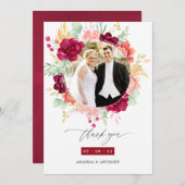 Eukalyptus floral Wedding Foto Dankeskarte (Vorne/Hinten)