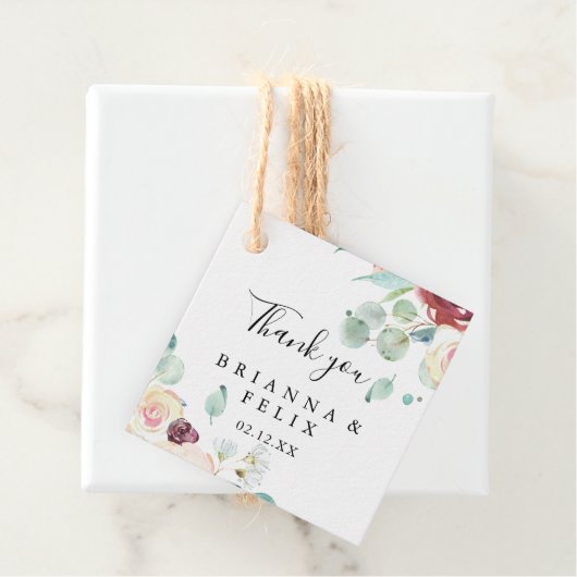 Eukalyptus Floral Wedding Geschenkanhänger (Beispiel)