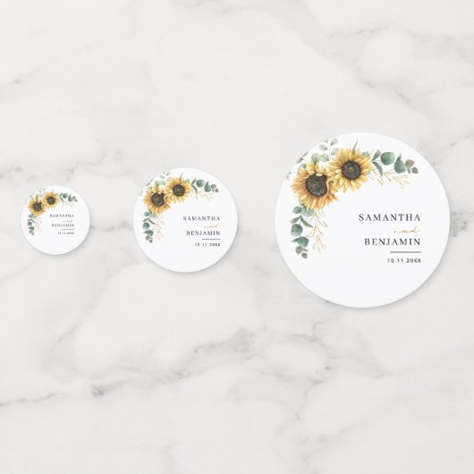 Eukalyptus floral Wedding Konfetti (Rückseiten)