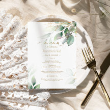 Eukalyptus Floral Wedding Menu