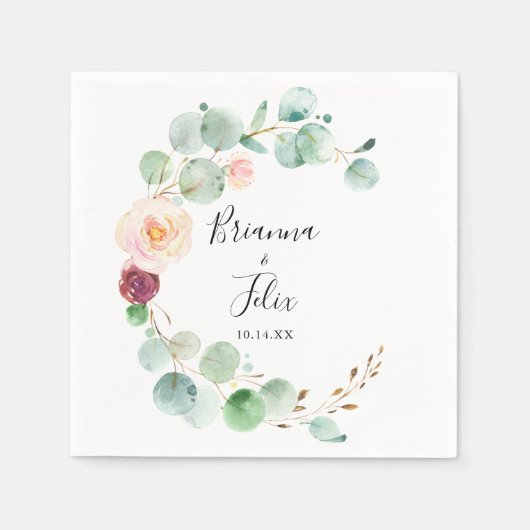 Eukalyptus Floral Wedding Napkin Serviette (Vorderseite)