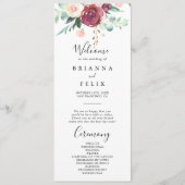 Eukalyptus Floral Wedding Program Programm (Vorderseite)