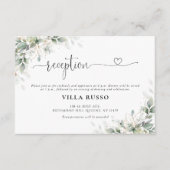 Eukalyptus Floral Wedding Reception Enclosure Card Begleitkarte (Vorderseite)