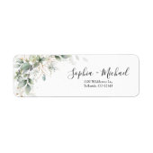 Eukalyptus Floral Wedding Return Address Label (Vorne)