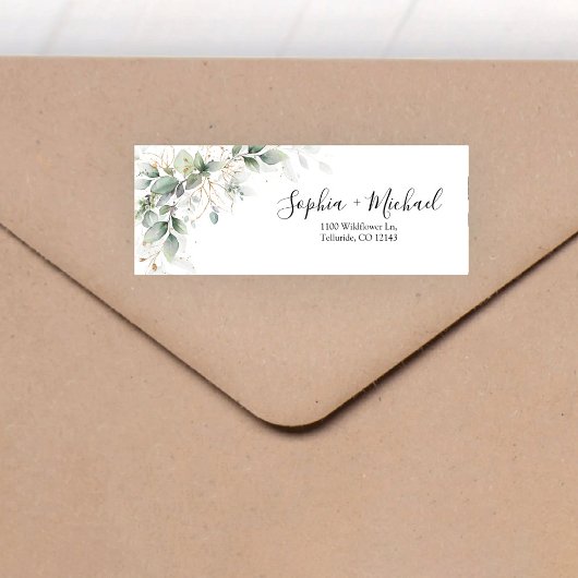 Eukalyptus Floral Wedding Return Address Label