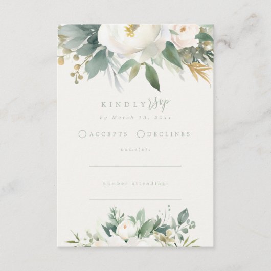 Eukalyptus Floral Wedding RSVP Enclosure Card Begleitkarte (Vorderseite)