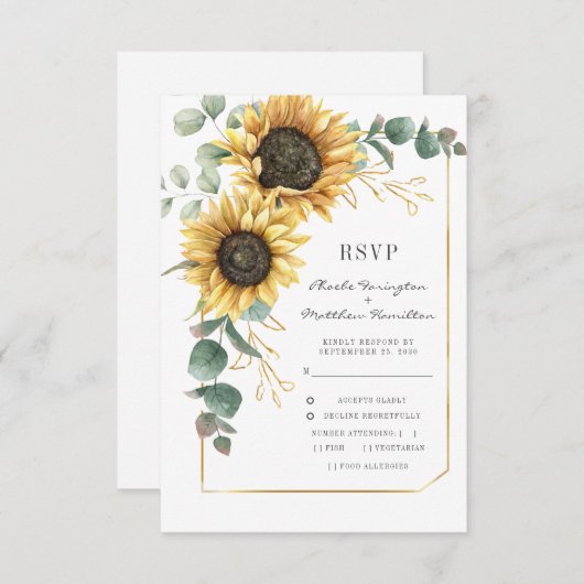 Eukalyptus floral Wedding RSVP Karte (Vorne/Hinten)